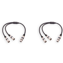 2X 3-Pinowy XLR żeńSki na Podwójny XLR Męski Kabel RozgałęźNy Y, Kabel RozgałęźNika XLR, RozgałęźNik Mikrofonu Adapter Audio, 50cm, A