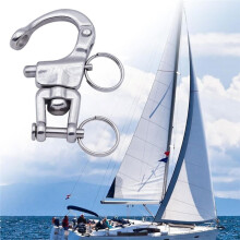 4PCS 316 Stainless Steel Swivel Snap Shackle Quick Release Clevis Jaw for Sailing Halyard, Boat Rigging
