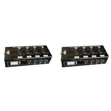 2 Szt. 4-KanałOwy 3-Pinowy PrzedłUżAcz Kabla Audio XLR i DMX Przez Sieć, PrzedłUżAcz SygnałU Sieciowego DMX512, ŻEńSki