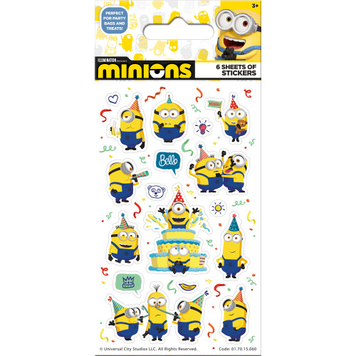 (1 pack) Minions Party Sticker Pack 1