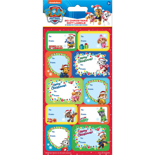 PAW Patrol Christmas Gift Labels 2