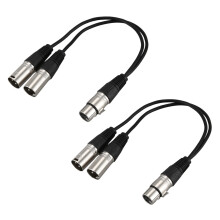 2X Nowe 3-pinowe gniazdo XLR ŻEŃSKIE do podwójnego 2 wtyku męskiego Y SPLITTER adapter kabla 1 ft