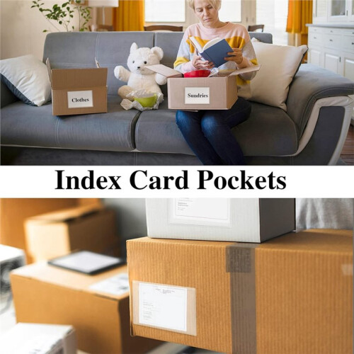 Pacote com 36 Unidades de Suportes Adesivos para Cartões de Índice de 3 Polegadas X 5 Polegadas, Etiquetas Plásticas Transparentes para Organizar 2