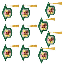 10Pcs Graduation Cap Gift Packaging Box Clear Plastic-Green