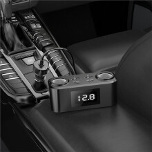 Cargador de Coche de Carga Rápida PD QC3.0 de 100 W, 12 V-24 V, con 4 Puertos USB y Cable de Extensión para Encendedor de Cigarrillos del Coche