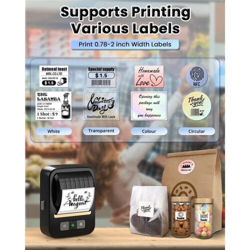 Label Makers, Label Maker Machine with Tape,  Label Maker, Portable Thermal 2 Inch Label Printer 2
