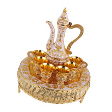 Contemporary Wine Serving Station with Relief-goldenwh1te