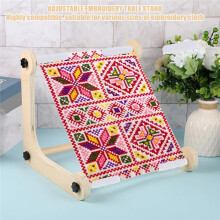 Soporte de Mesa Ajustable para Bordar con Aro de Punto de Cruz, Soporte de Madera para Bordar, para Usar Sobre las Piernas o la Mesa