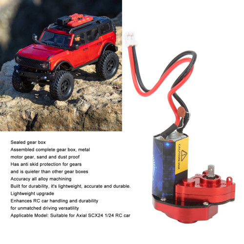 SCX24 1/24 Getriebe 66T Motor Alu Rot