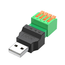 Pluggable USB 2.0 Plug 4Pin Adapter With Screw-Males plug