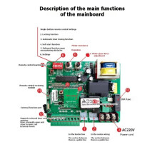 Steuerplatine für WLAN-Schiebetoröffner mit 1 433-MHz-Fernbedienungs-Motherboard-Leiterplatte für Automatische Tore