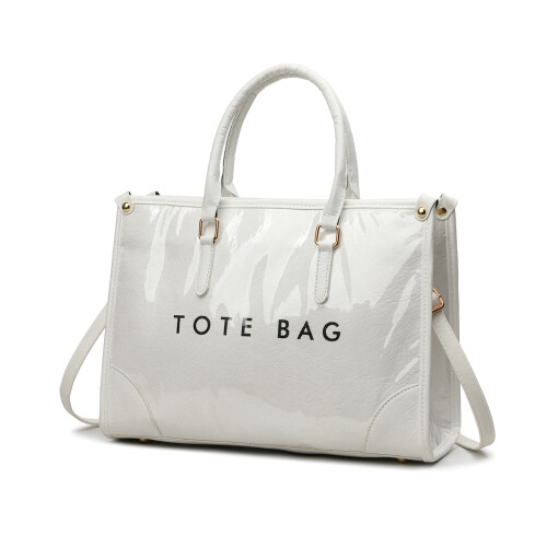 Modische, geräumige Handtasche mit Buchstabendruck,-Weiß