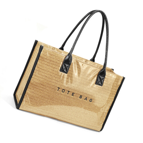Gewebte PVC-Tasche mit großer Kapazität und-Schwarz