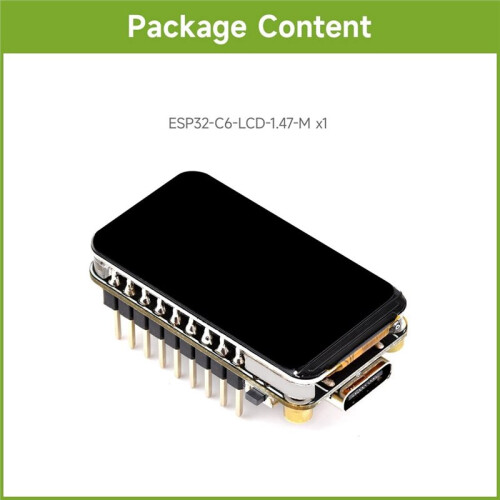 ESP32-C6 1.47inch Display Development Board 160MHz Single-Core Processor 172x320 262K Display Support WiFi 6/ 5 2