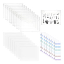 20 Sets Transparante Stempels, Opbergzakken met Panelen, Snijmallen, Stencilorganizer, Opbergvak voor Stempels voor Scrapbooking