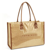 Large Capacity PVC Handbag with Ergonomic Handle Birthday-brown