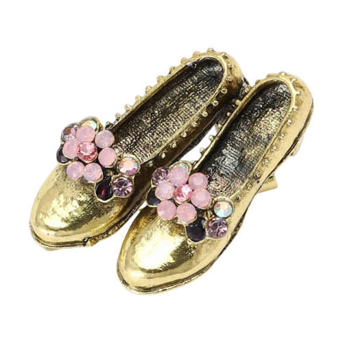 Wunderschöne, mit Schmucksteinen besetzte Schuhbrosche, 2,5 cm