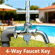 Zestaw Kluczy do Zaworów Spustowych 4-Drożnych, 1/4", 9/32", 5/16", 11/32, 3 Szt., Wytrzymały, Stalowy, Wielofunkcyjny Klucz do Węży Wodnych, do