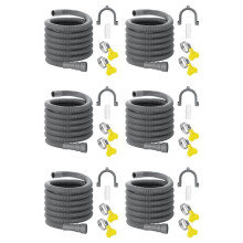 6X Drain Hose Extension Set Universal Washing Machine Hose 10Ft, Bracket Hose Connector and Hose Clamps Drain Hoses