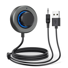 Receptor de Áudio 6.0 com Viva-Voz, Entrada Auxiliar de 3,5 mm, Adaptador Estéreo USB para Carro, Amplificador de Alto-Falante