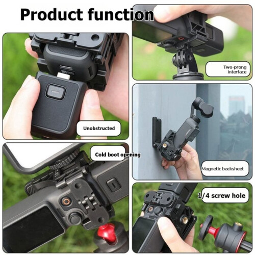 Full Cage Magnetic Frame for  Osmo Pocket 4 Protective Case with Cold Shoe Mount Bracket for  Pocket 3 2