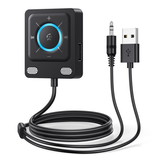 Car Adapter  6.0 Receiver Dual Mics USB  Adapter 3.5mm AUX Adapter  Wireless Receiver