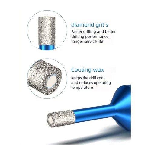 5PCS Diamond Core Drill Bit for Porcelain Tile Ceramic Marble Granite Drilling,6mm Diamond Hole Saw with M14 Thread 1