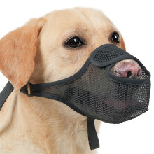 Andningsbart Nätmunkorg för Hundar, Antibettrem, Hundmunbur, Förebyggande Av Rensning, Lång Mun, Husdjursmunmask, Svart, M