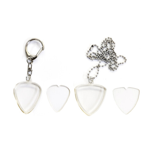 Transparent Guitar Pick Container With Necklace And Keychain-1 2