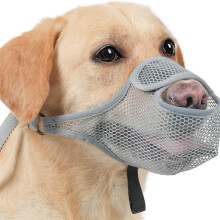 Andningsbart Nätmunkorg för Hundar, Antibettrem, Hundmunbur, Förebyggande Av Rensning, Lång Mun, Husdjursmunmask, Grå, M
