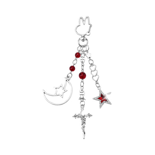 Trendy donker thema Bat Star Crucifix-Rood
