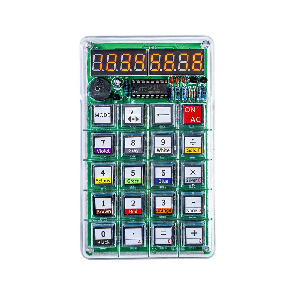 Electronic Calculator Soldering Practice Kit With Resistance Calculator And Transparent Case 4713529503544