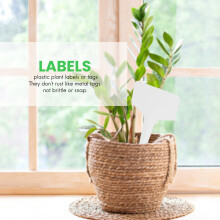 100 pcs Garden Labels gardening plant classification sorting sign tag ticket plastic writing plate board Plug in card white