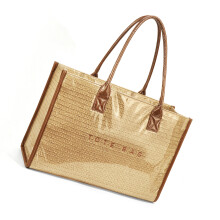 Modische PVC-Strandtasche, leichte und geräumige-braun