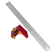 Stållinjal Ritsning Positioneringsblock, Aluminium Vinkel Skrivare Linje Mätare, DIY Snickeri Ritare Mät Locator
