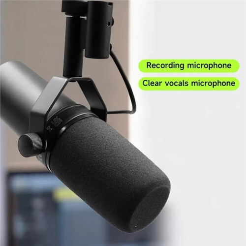Microphone Dynamique de Type SM7B, Microphone de Diffusion XLR pour Podcast, Streaming, Voix Off, Enregistrement en Studio et Home Studio 2