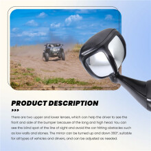 Car Rear View Blind Spot Mirror Adjustable Wide Angle Rear View Mirrors Auto Hood Cover Sand Plate Side Mirror for Suv