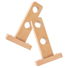 2 Pcs Natural Wood Curtain Rod Bracket Holders Sturdy Wall Mounted Support Hooks for Window Door Rods Home Decorative B