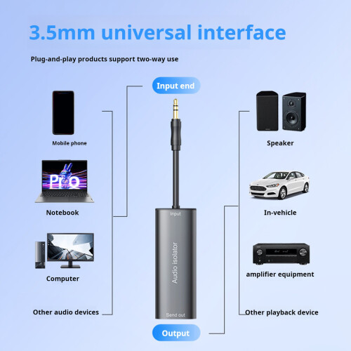 3.5Mm Sound Ground Loopping Isolators Reduces Hums-With line 2