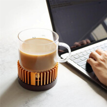 Teapot Warmer, Aluminum Alloy & Wood Tea Warmer, for Heating Tea, Coffee, Milk, Food Indoors and Outdoors Small