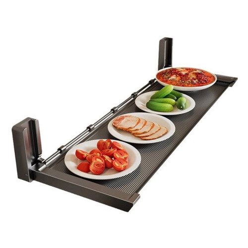 Wall-Mounted Foldable Kitchen Prepare Dishes Organizer Punch Free Large-Capacity Storage Draining Rack Kitchen Organizer