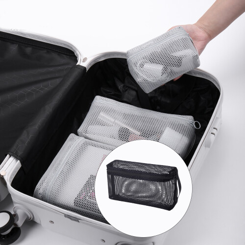 Reise-Kulturbeutel, transparente Make-up-Tasche,-Schwarz L 2