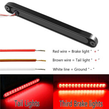 6St 10 Tum 15 LED Släpljus LED Stoppsväng Bakljus Tredje Bromsstångsremsa för Tunga Båtar Lastbilar RöD