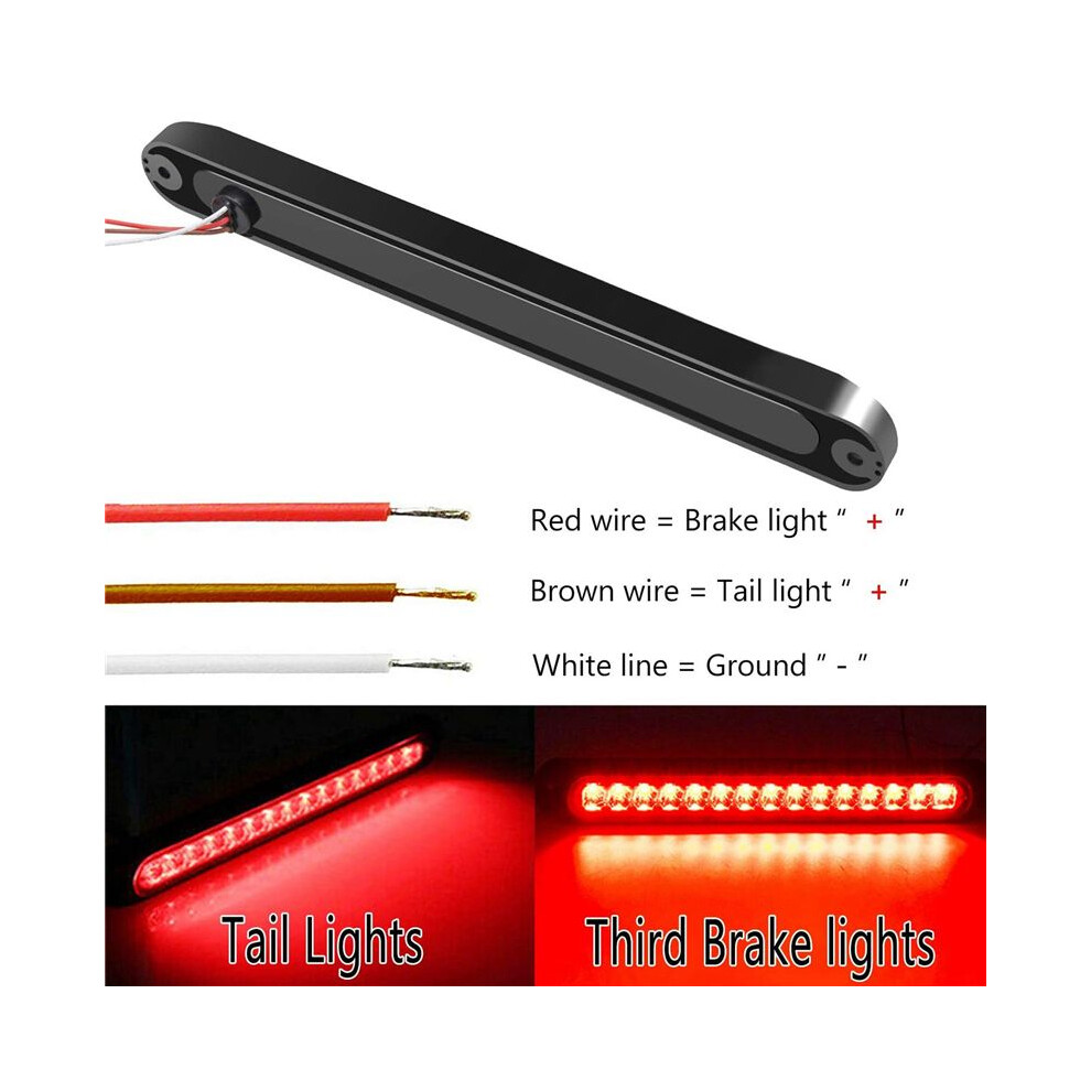 6Pcs 10Inch 15 Led Trailer Led Stop Turn Tail Third Brake Bar Strip For Heavy Duty Boats Trucks Light/Red 4711519414498