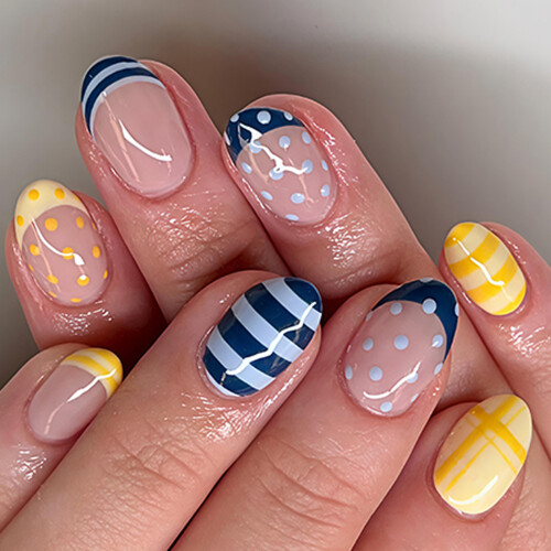 Faux ongles à la mode, 30 pièces, fromage bleu mer, couleur 1