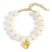 European Style Resin Bracelet with Heart Pendant Wristband-3