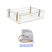 Pour le Boîtier en Acrylique Transparent de pour Banana Pi BPI-R4 avec Ventilateur et Dissipateur Thermique pour la Carte pour Banana Pi BPI-R4