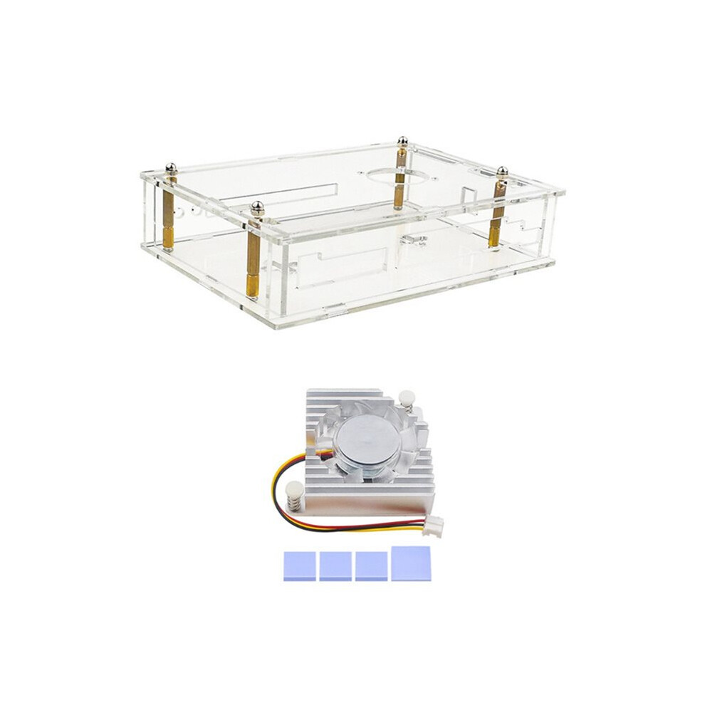 For Banana Pi Bpi-R4 Acrylic Case Transparent Shell With Cooling Fan Heatsink For Banana Pi Bpi-R4 Board 6033793823826