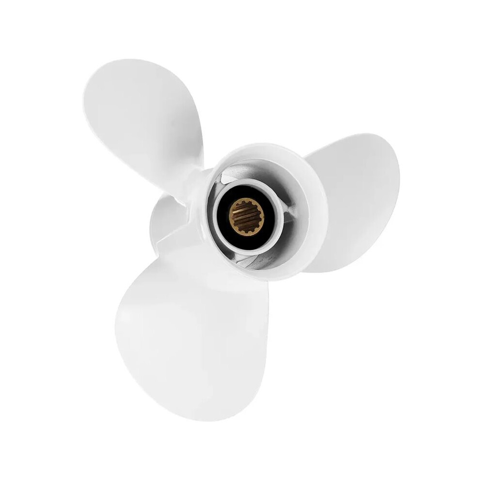 For 40-60Hp Marine Propeller 11 X 15-G Boat Outboard 663-45943-02-El 3 Blades 13 Spline Tooth White 6033633428778