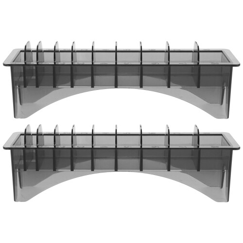 2Pcs Compact Black Clipper Guard Storage Case for Barber and Home Use